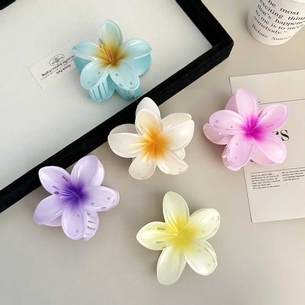 2024 New Vacation Egg Flower Hair Clip Hawaii Beach Claw Bohemian Girl Hair Clip Y2504012