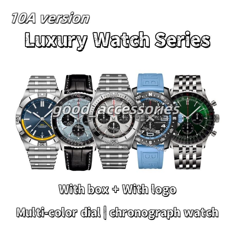 2025 10A breittling Designer Watches Men Navitimerly Watch Chronograph Manwatch Top Time Watch Six Pin Quartz Luxury Wristwatch Stainless Steel breighting eec