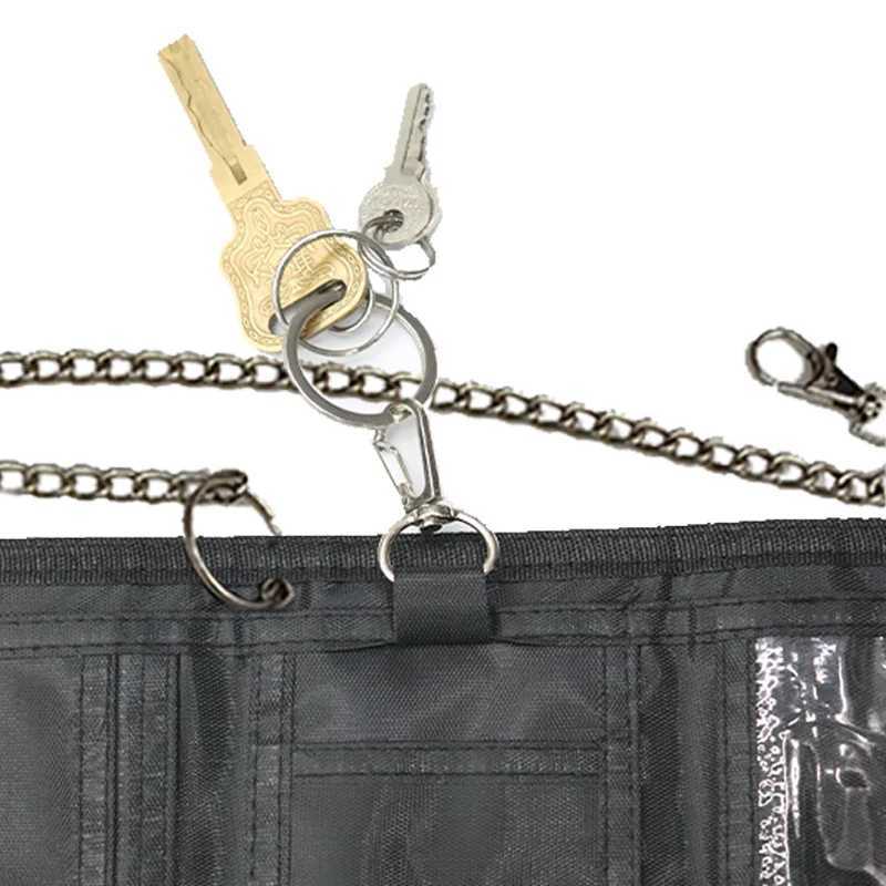 Nylon Trifold casual wallet suitable for men women young and innovative money bags wallets coin ID card clips and s pockets with chains Z250411
