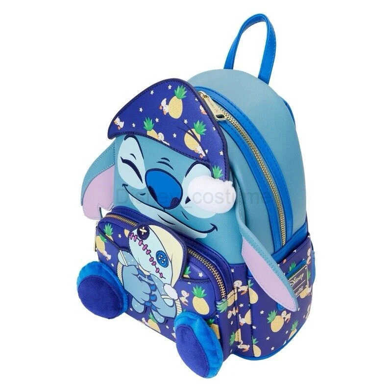 Disney Bedtime Stitch Mini Backpack Womens Double Strap Shoulder Bag Womens Disney Travel Storage Bag X250412
