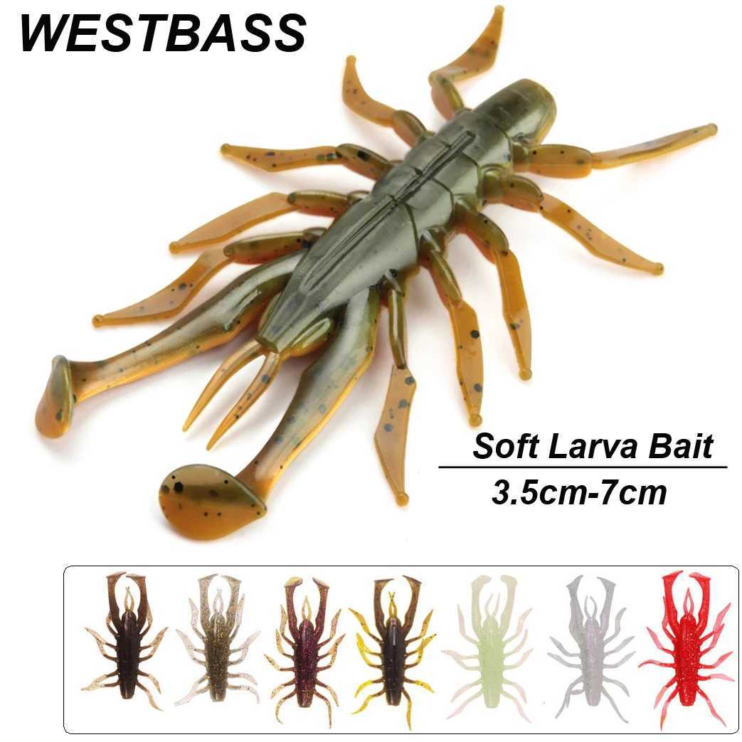 WESTBASS 4PCS Soft Swimbaits 3.5cm-7cm Silicone Creature Insect Baits Rubber Shrimp Wobblers Lilelike Fishing Lures Isca Pesca Z250411