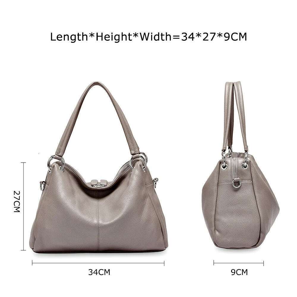 Designer Bag Zency Fashion Hobos 100% Genuine Leather Soft Skin Women Shoulder Bag Classic Black Elegant Lady Crossbody Purse Tote Handbag