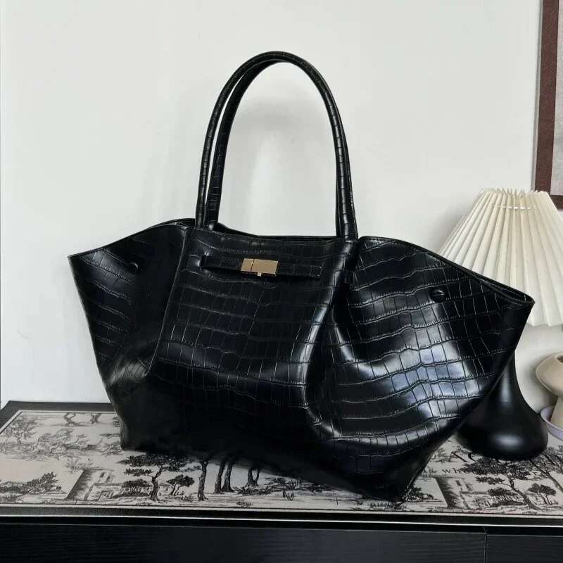 Meet You Design Crocodile Pattern Large Capacity Top-Handle Tote Bag For Women High Quality PU Leather Commuter Handbag