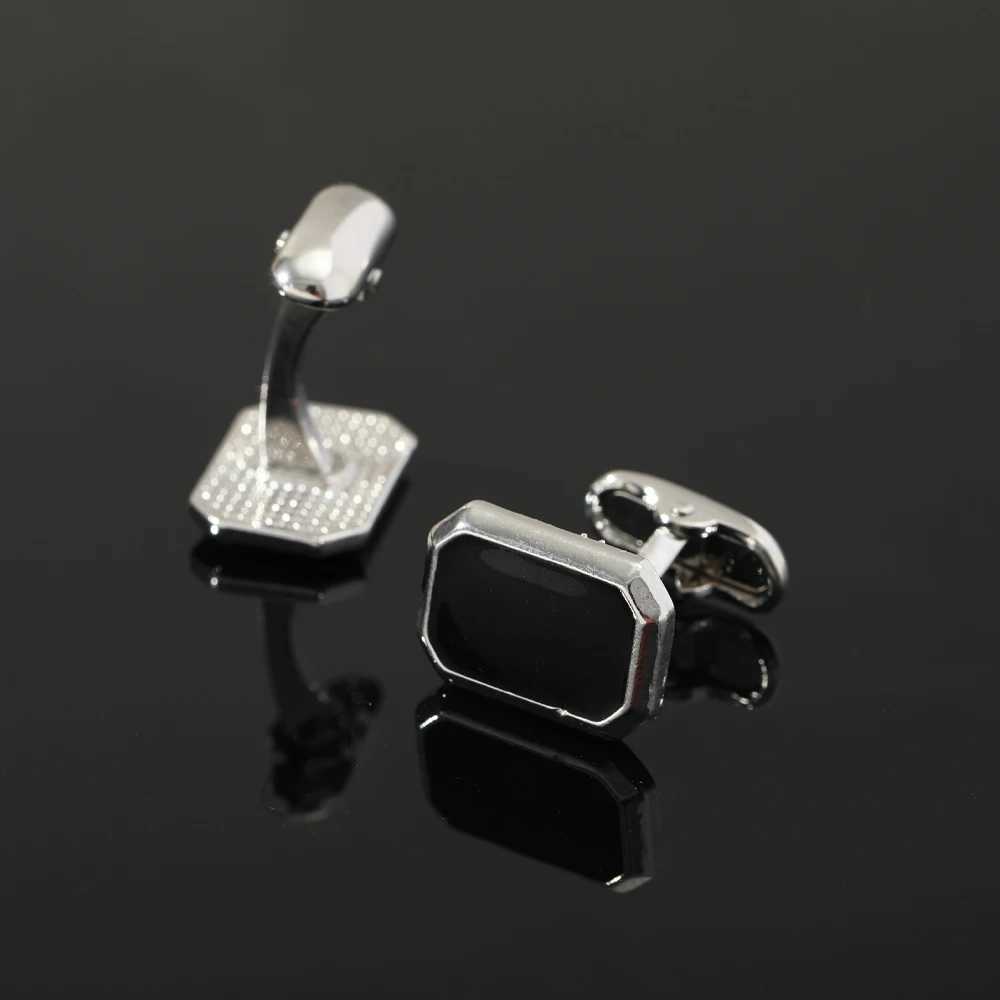 Personalized mens carbon fiber oval cufflinks with whale back buckleT250412