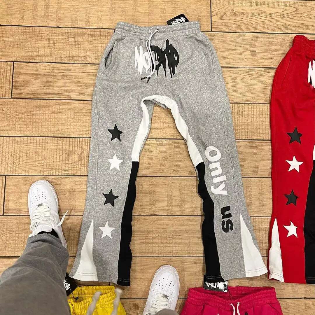 Y2k Hip Hop Men Loose 3D Print Trousers Casual Sweatpants Mid Waist Sporty Female Streetwear Vintage Flared Pants