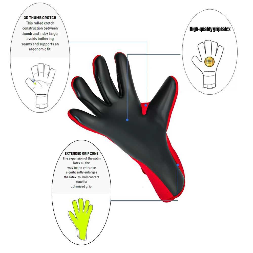 Goalkeeper Gloves Latex Football Wrist Strap Kids Adults Anti-Slip High Quality Soccer Strong Grip Match Training Goalie GloveW251112