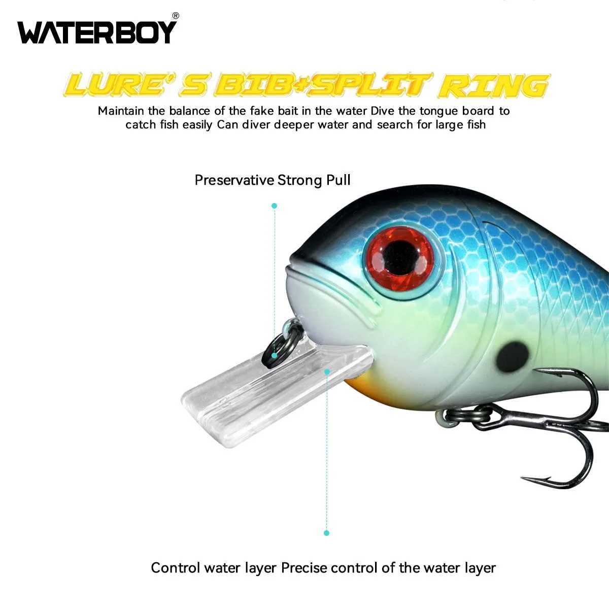 WATERBOY Crazy Crankbaits New Design Fishing Lures Mini Minnow Swing Small Cranks Hard Baits 21g 62mmm Wobblers Fishing Lure Z250411