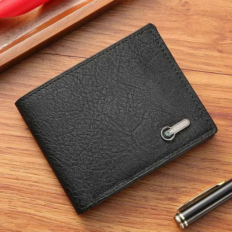 PU leather multi slot casual large capacity mens wallet black coin wallet mens business ID card holder USD coin wallet Z250411