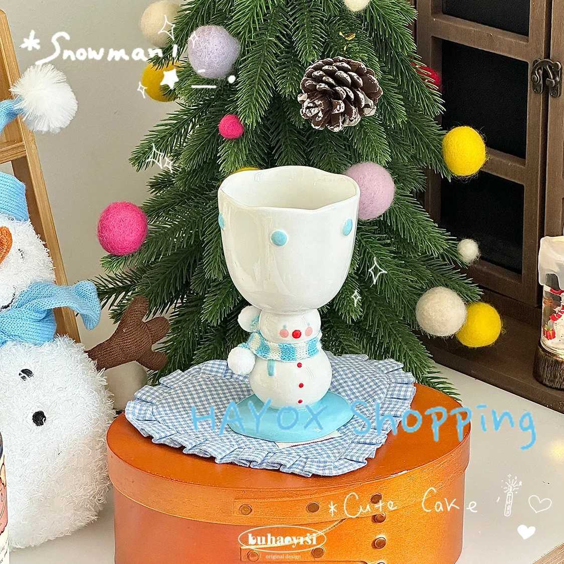 Christmas 3D Snowman Ceramic MugsChristmas Snowman Santa Ceramic Mugsfor Festival Drinking Experience Winter Holiday Tableware Y251112