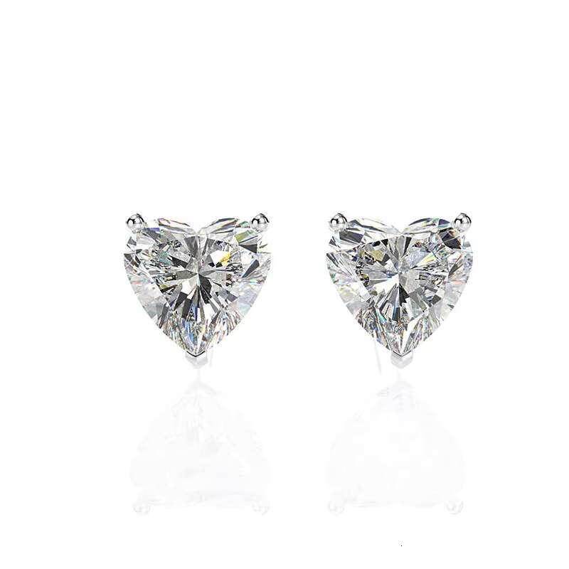 Fashion VVS White Brilliant Round Diamond Cut Moissanite Earrings Women 925 Sterling Silver Jewelry