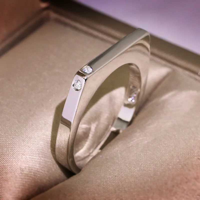 Hot selling geometric ring womens simple double bar circular ring stainless steel simple rose gold matte wedding party ringXJ250412