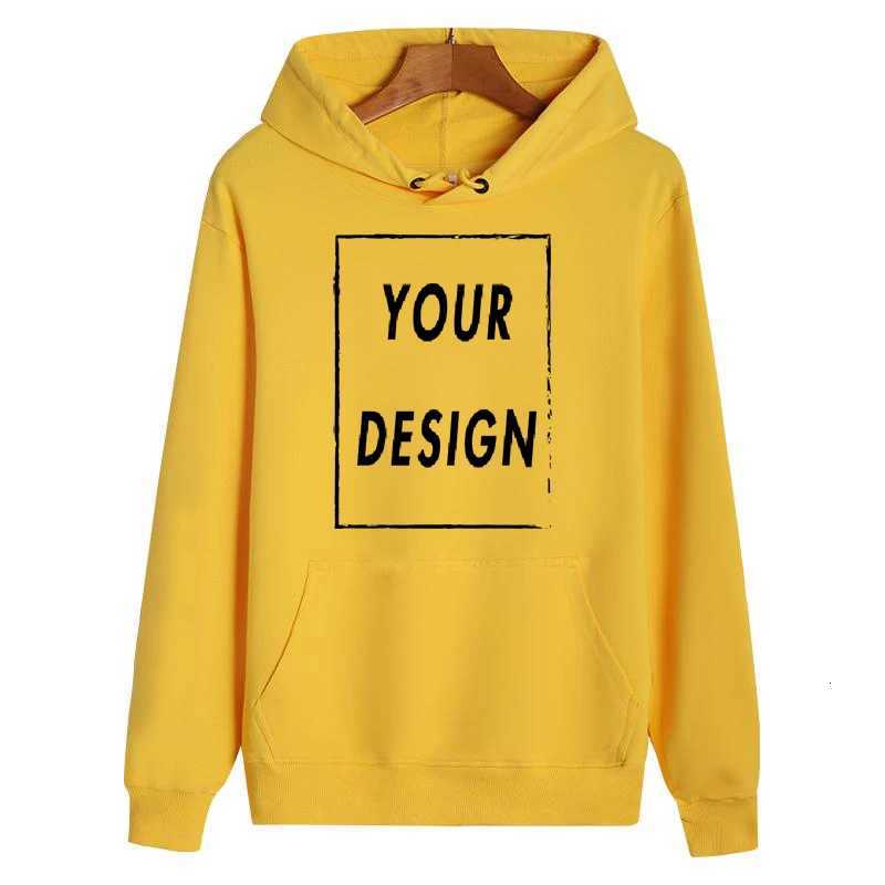 POD customization 300g pure cotton hoodie custom design personalized long sleeved new mens and womens universal large casual sports sweatT251112