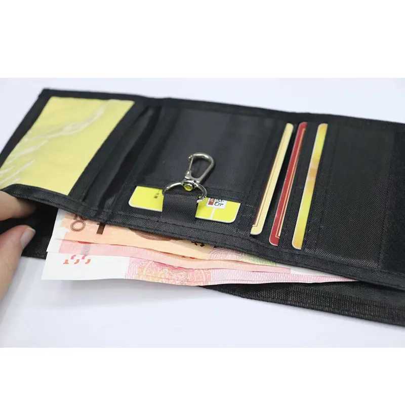 Nylon Trifold casual wallet suitable for men women young and innovative money bags wallets coin ID card clips and s pockets with chains Z250411