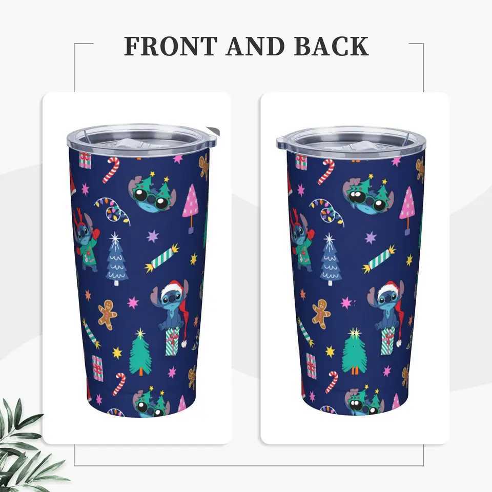 Christmas Stainless Steel Tumbler Cute Stitch Christmas Thermal Cups Heat Preservation Hot Drinks Car Mugs Travel Custom Water Bottle Y251112
