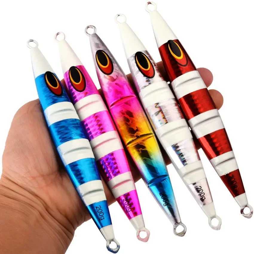 200g Long Casting Slow Sinking Fishing Lures Jigging Hard Wobblers Artificial Baits Luminous Vertical Fishing Lure Fishing Jig Z250411