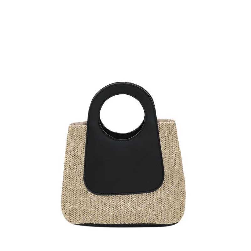 Vintage colored Pahwork Str bag large capacity hand woven bag simple Fi shoulder bagXJ250412