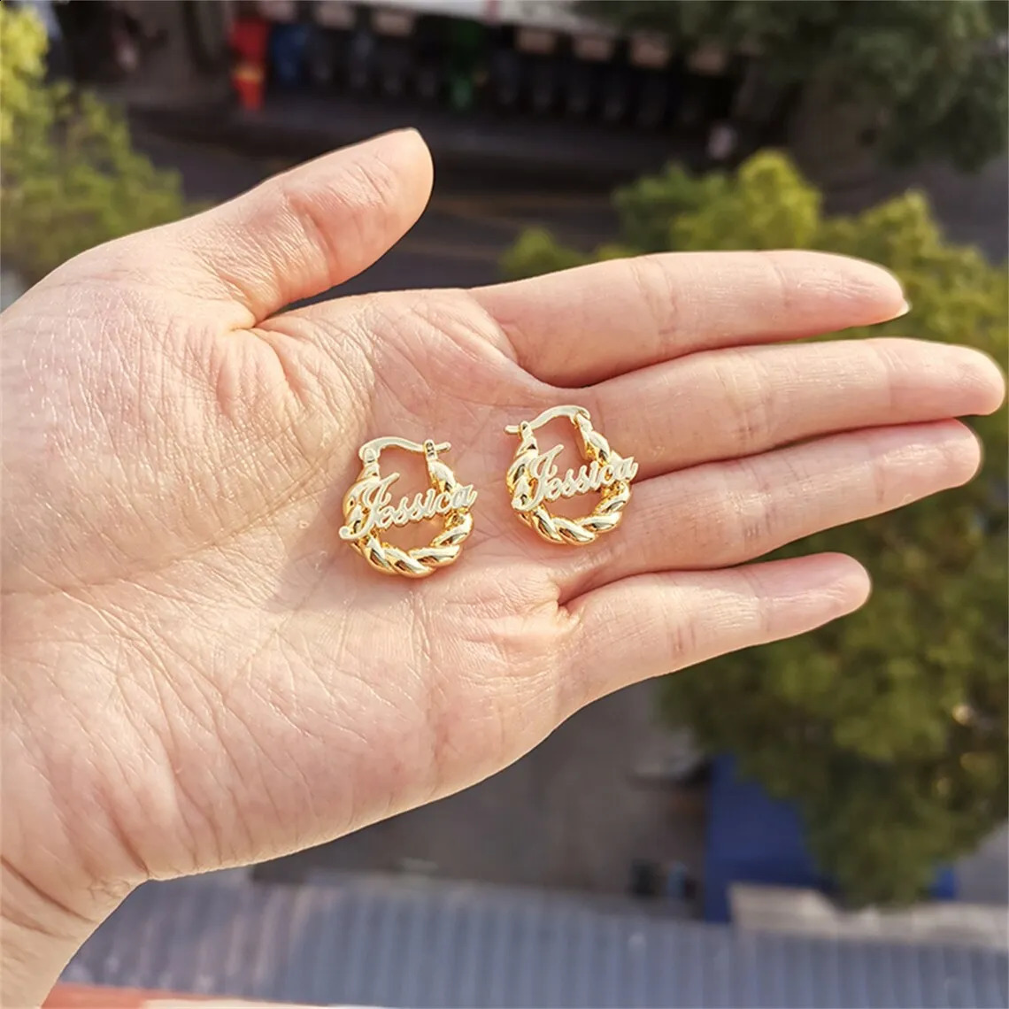 Personalized Mini Name Earrings Customized Leter Hoop 25mm Gold Stainless Steel Childrens Jewelry 250410
