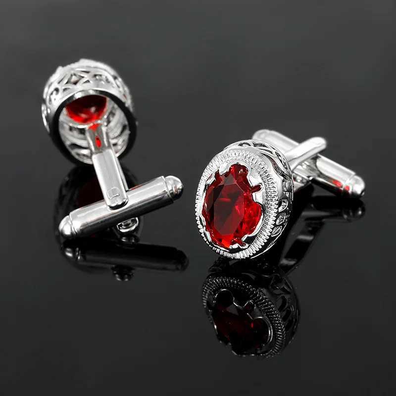 Creative Fashionable Ruby cufflinks are made of copper material mens high-end tactile personalized set sleeve nail accessoriesT250412