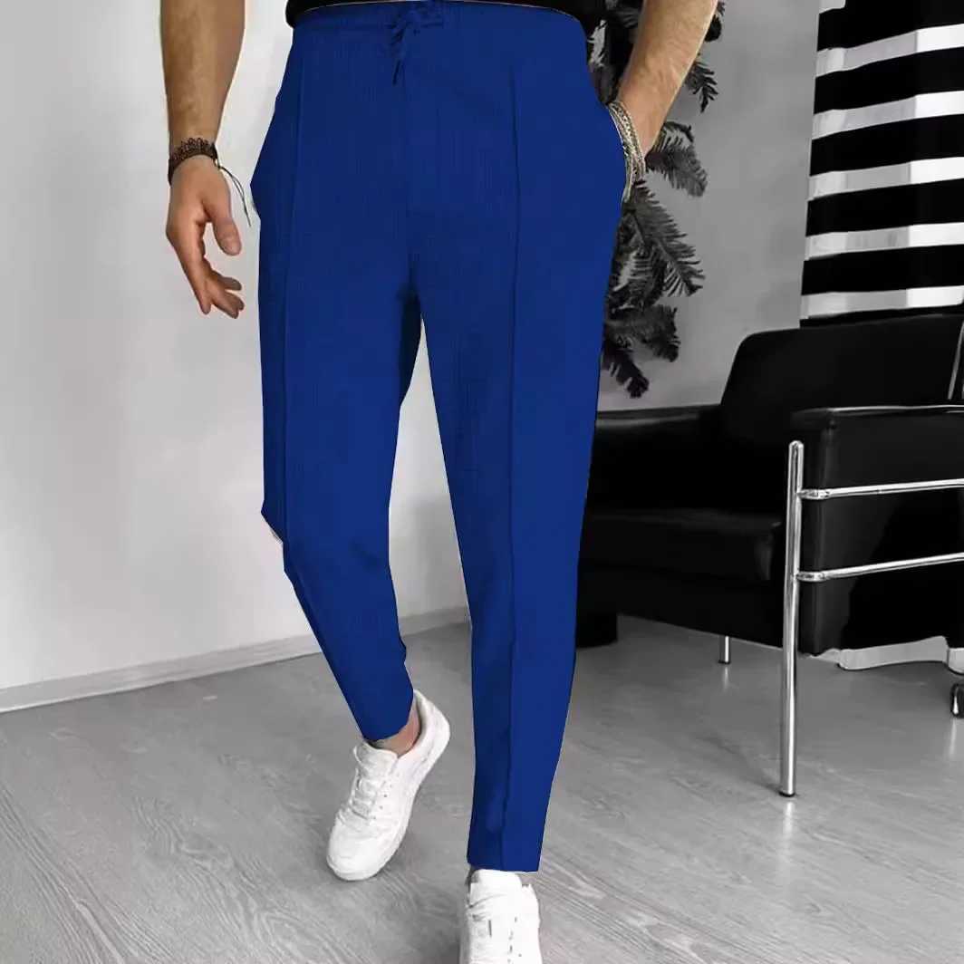 2024 Summer New Mens Walking Inspection Drawstring Sports Leisure Mens Other Materials Casual Pants Drawstring PantsXJ250412
