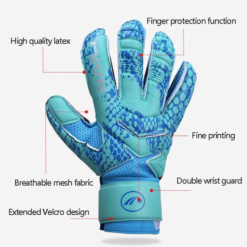 1 pair of football goalkeeper gloves youth professional goalkeeper gloves anti slip and breathable goalkeeper gloves match football suppliesXJ250412