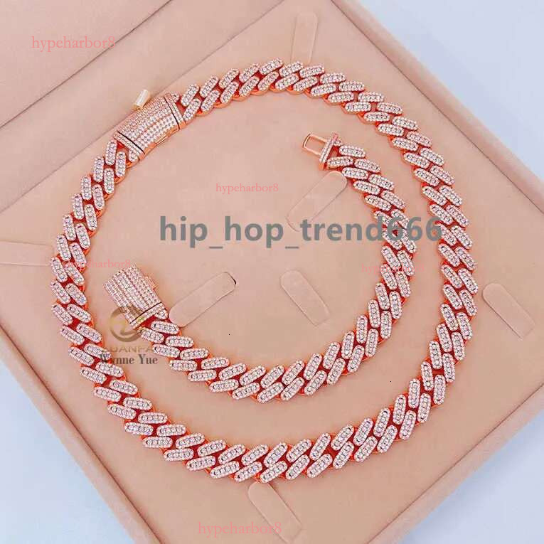 Solid Sterg Sier 18mm Baguette Thick VVS Moissanite Cuban k Chain
