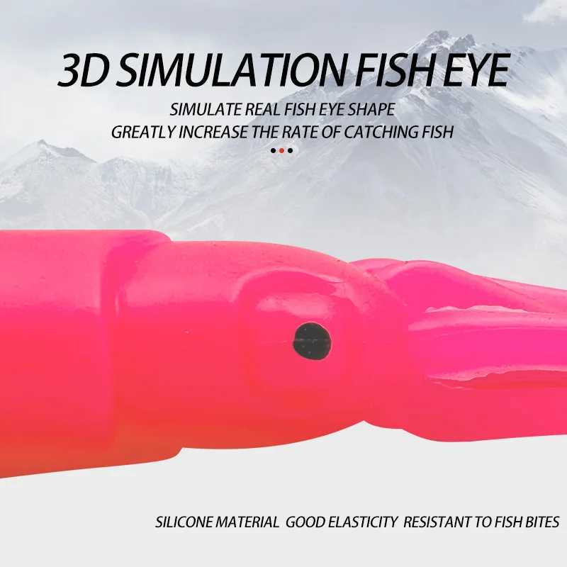 5Pcs Fishing Soft Squid Lures Silicone Squid Trolling Jigs Bait Accessories Luminous Artificial Saltwater Octopus Z250411