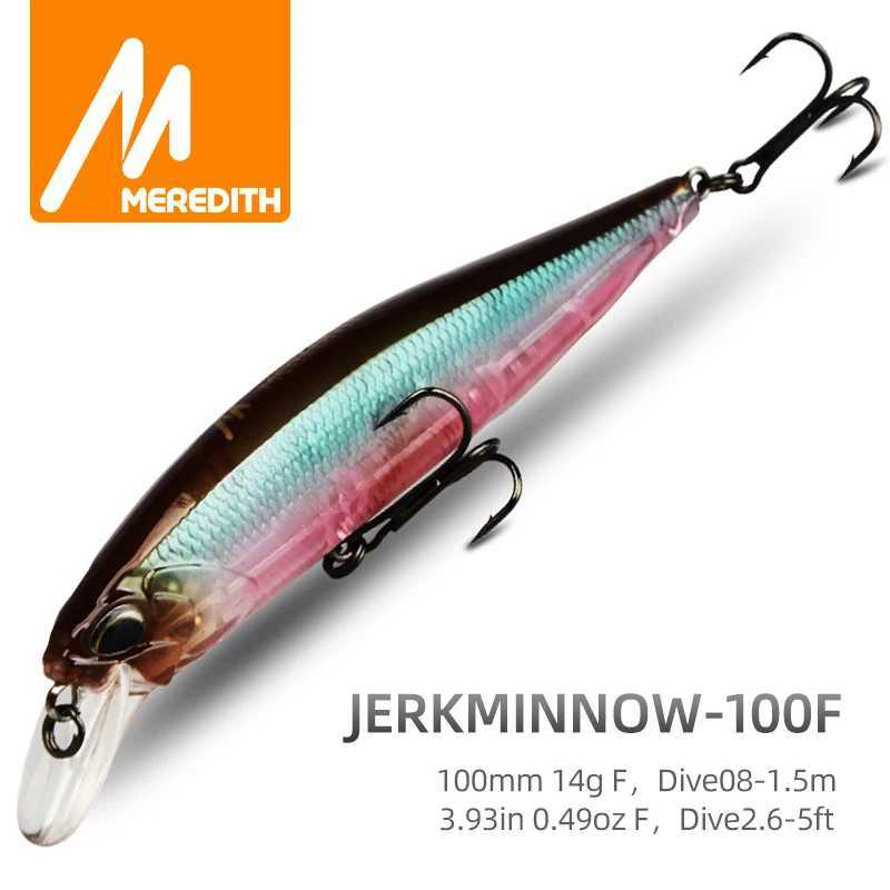 MEREDITH JERK MINNOW 100F 14g Floating Wobbler Fishing Lure 24Color Minnow Lure Hard Bait Quality Professional Depth0.8-1.0m Z250411