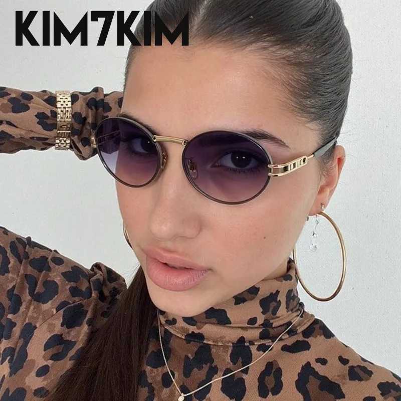 Small Frame Oval Sunglasses Women 2025 Luxury Brand Y2K Punk Metal Sun Glasses For Ladies Vintage Shades Trendy Eyewear UV400C250411