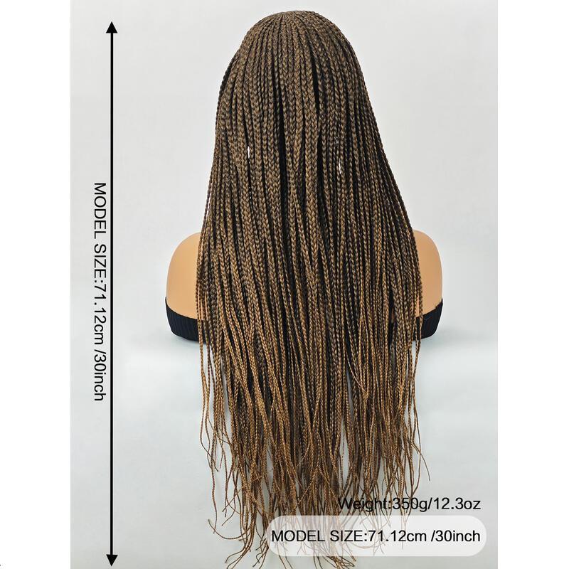 30 inch for Women Full Box KnotlessBraided Lightweight Braids Synthetic Lace Front Wig Black and brown Hand Braided Wigs With Baby Hair synthetic wig