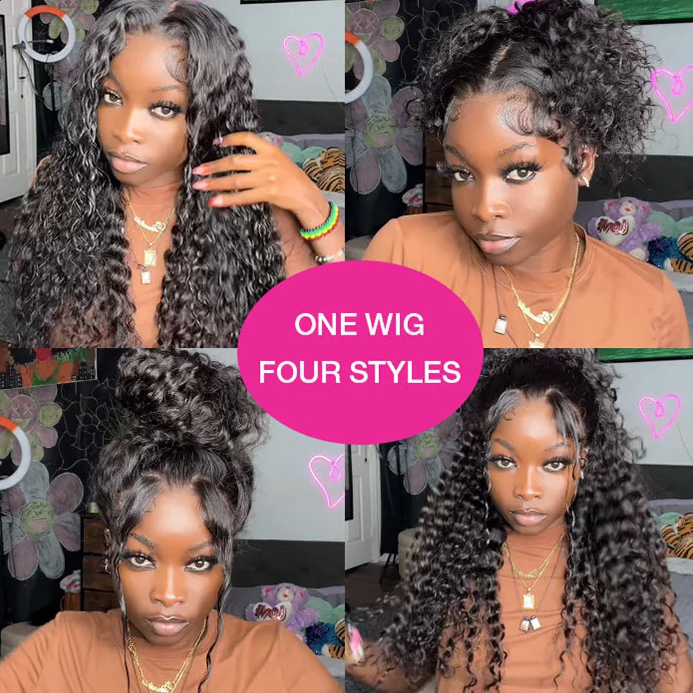 250 Density Deep Wave 360 Full Hd Lace Front Human Hair Wig Pre Plucked Water Wave 13X6 Lace Frontal Wig Glueless Wig Human Hair 250409