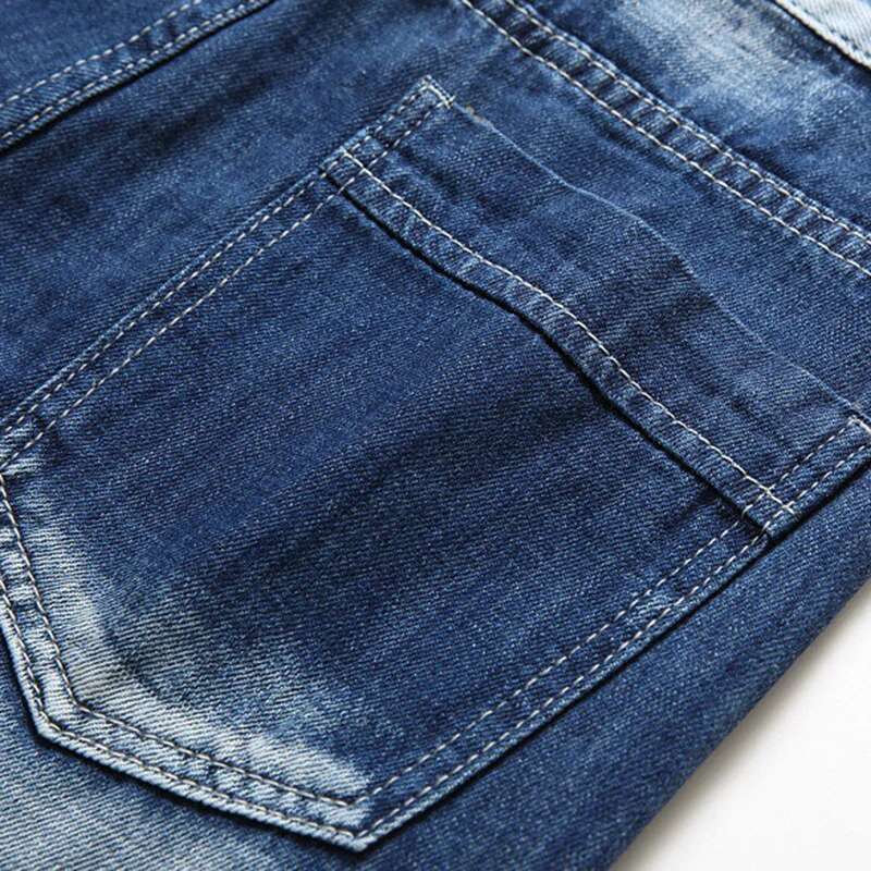Ripped Knee Length Men's Straight Shorts Mens Fashion Summer Denim Short Pants Bermuda Cotton Casual Jeans Plus Size