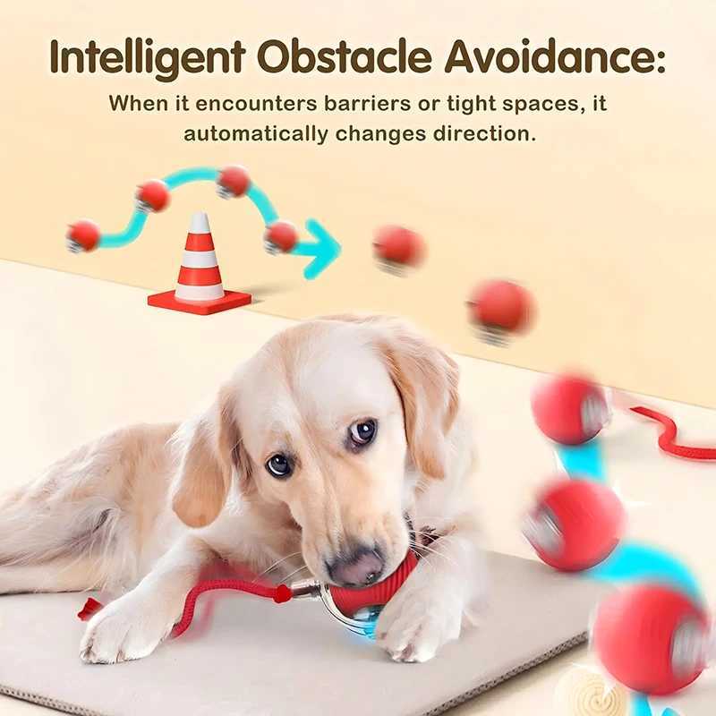 Cat toy automatic rolling ball artificial tail charging intelligent pet interactive ball electric toy dog training simulation mouse Y250412