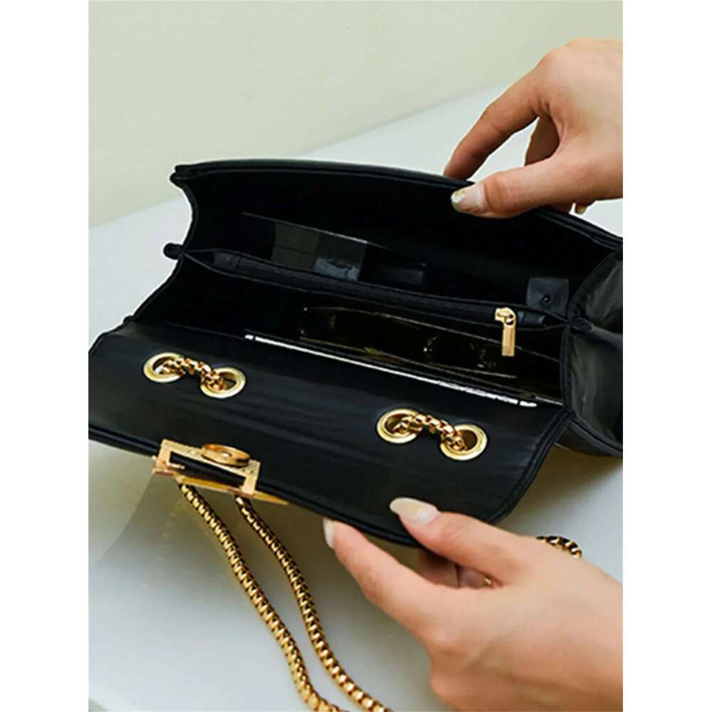 Black dia women 2025 summer new fashion chain shoulder bag temperament crossbody handbag