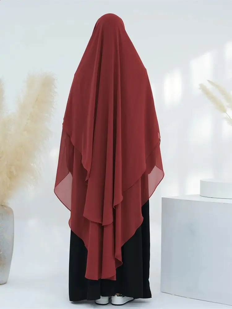 Eid al Fitr Dubai Chiffon Niqab Maxi Khimar Abaya Damen Islamic Headscarf Abayas Women Ka Muslim 250411
