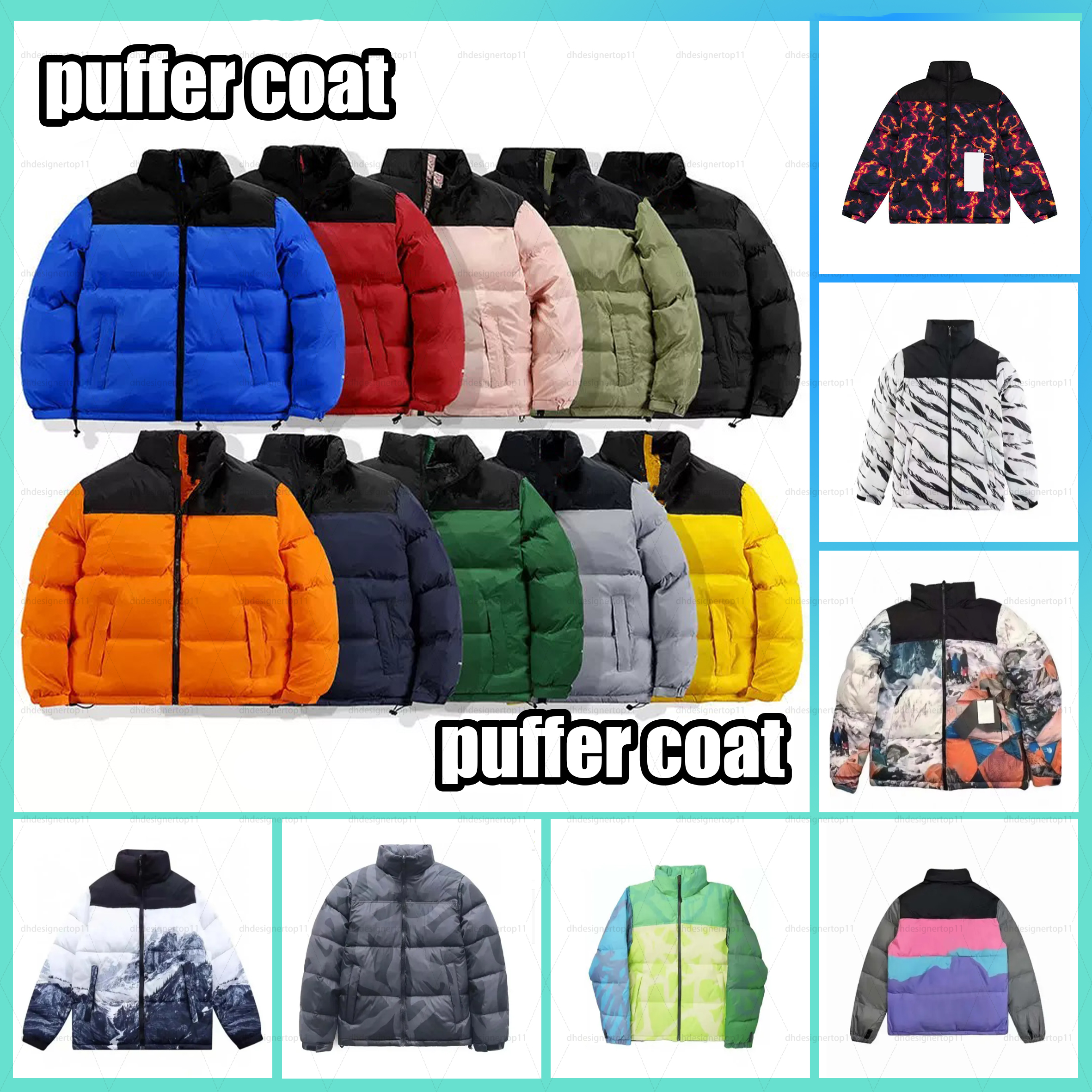 Mens winter norths jacket womens jackets splice embroidery puffer jacket Warm Letter Print Outwear Multiple colour printing jackets SIZE M-2XL
