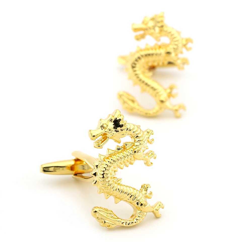 Mens retro cufflinks with Flying Dragon design high-quality brass material silver cufflinks wholesale and retailT250412