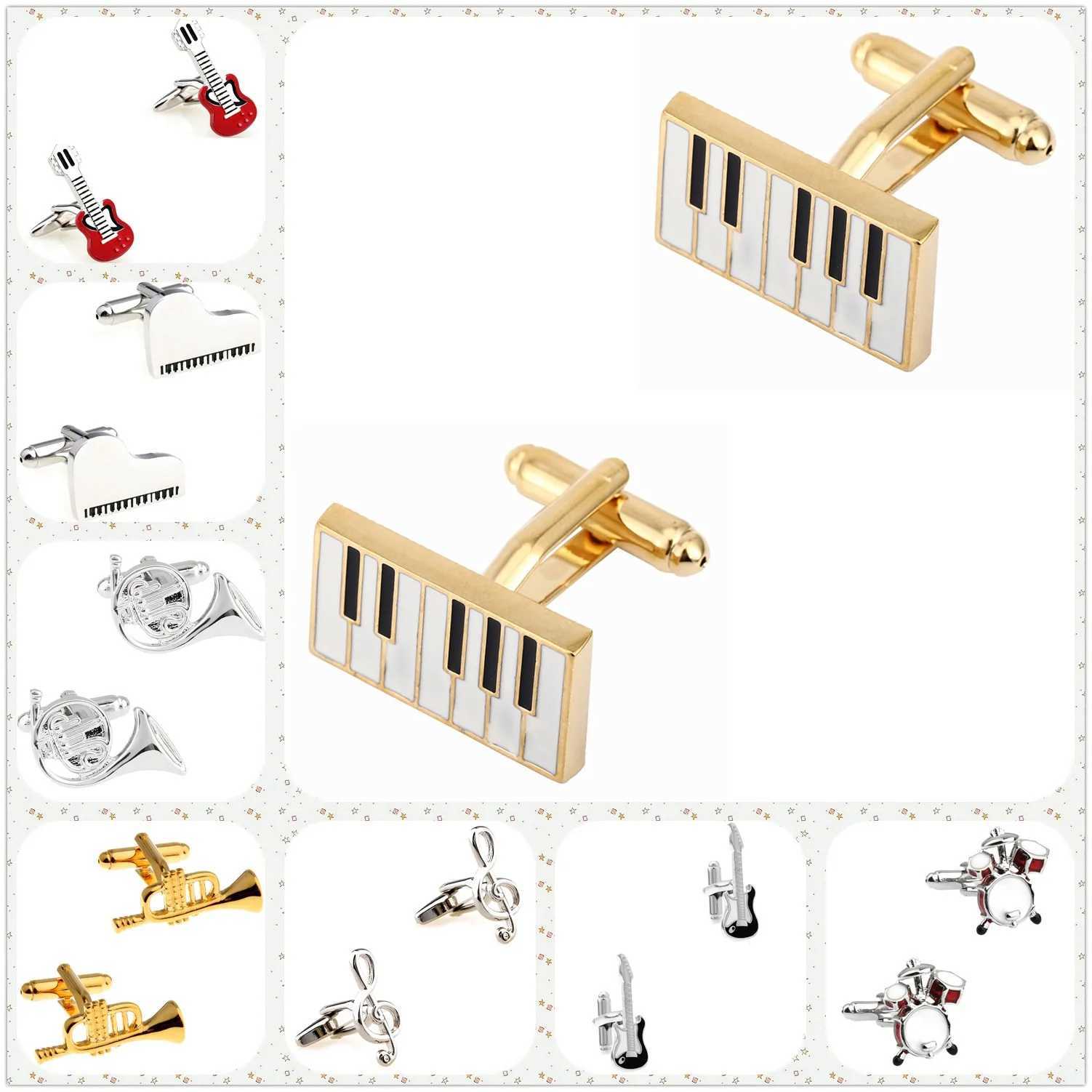 31 Design Music Cufflinks Mens Fashion Cufflinks Accordion Piano Guitar Violin Drum Sax Bass Cello Radio Earphones SpeakerT250412