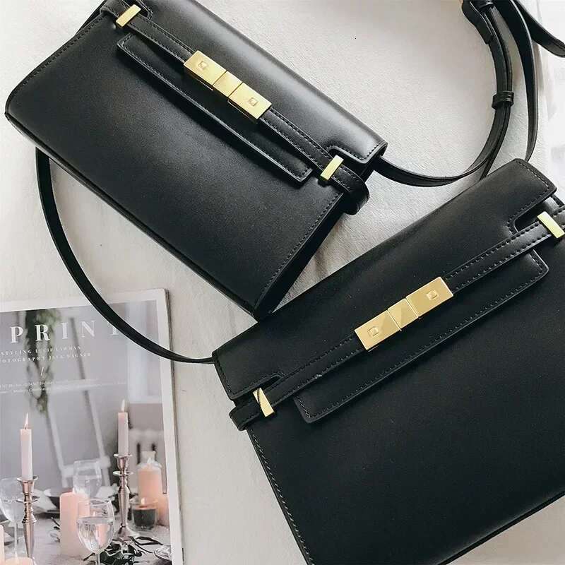 Autumn New Genuine Leather Women Shoulder Bags 2024 High Quality Retro Handbags Ladies Messenger Bag Day Clutches Black Brown