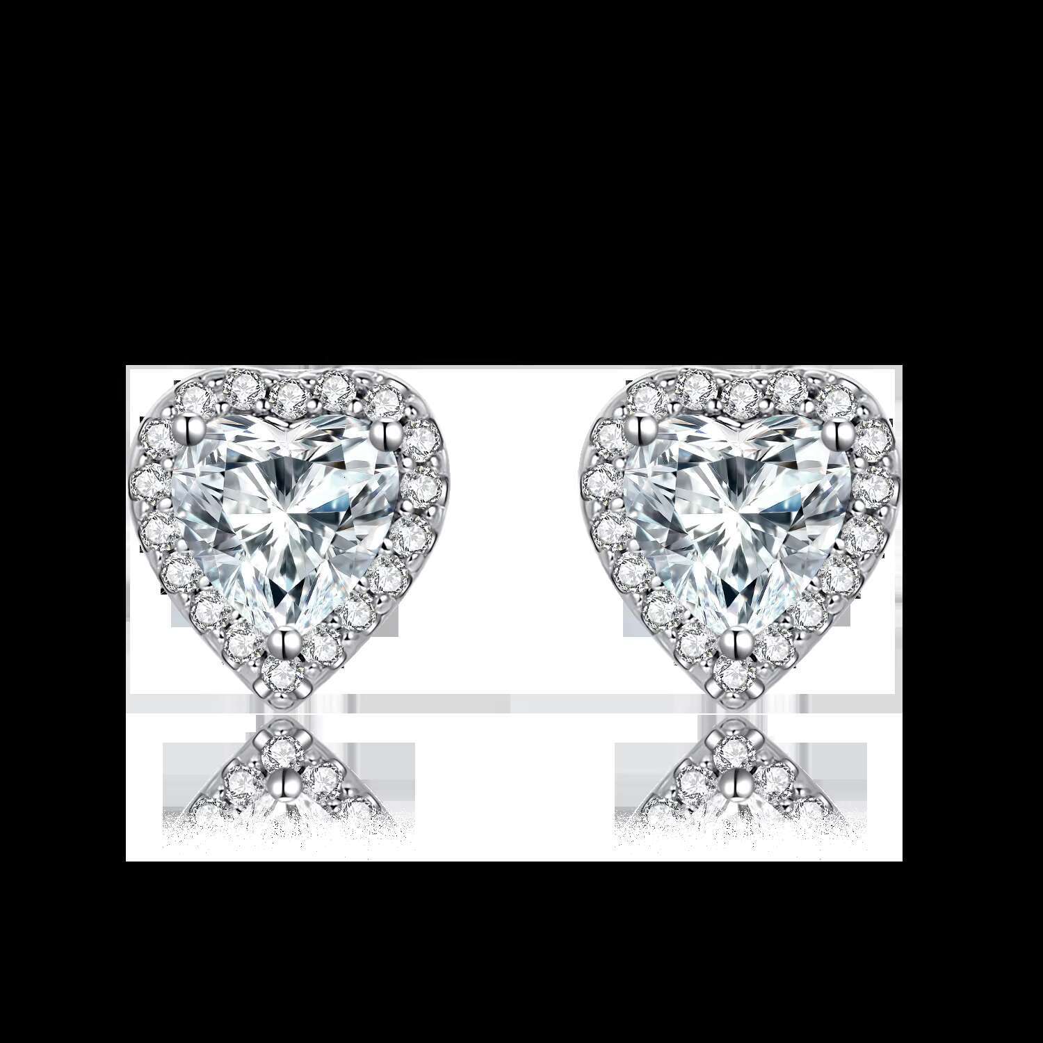 Custom Vvs Moissanite Diamond Fine Jewelry 925 Sterling Silver Moissanite Stud Earrings for Women