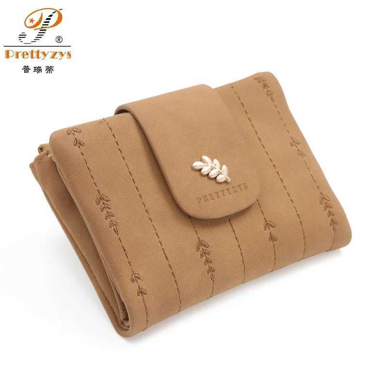 New Womens Wallet Printed Flower Short Wallet Womens Zipper Small Coin Wallet Womens Wallet PU Womens Leather Card Holder Z250411