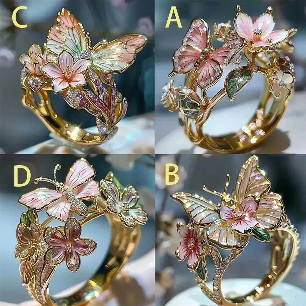 High quality jewelry decoration butterfly ring craftsmanship does not fade retro ring gift finger decorationXJ250412