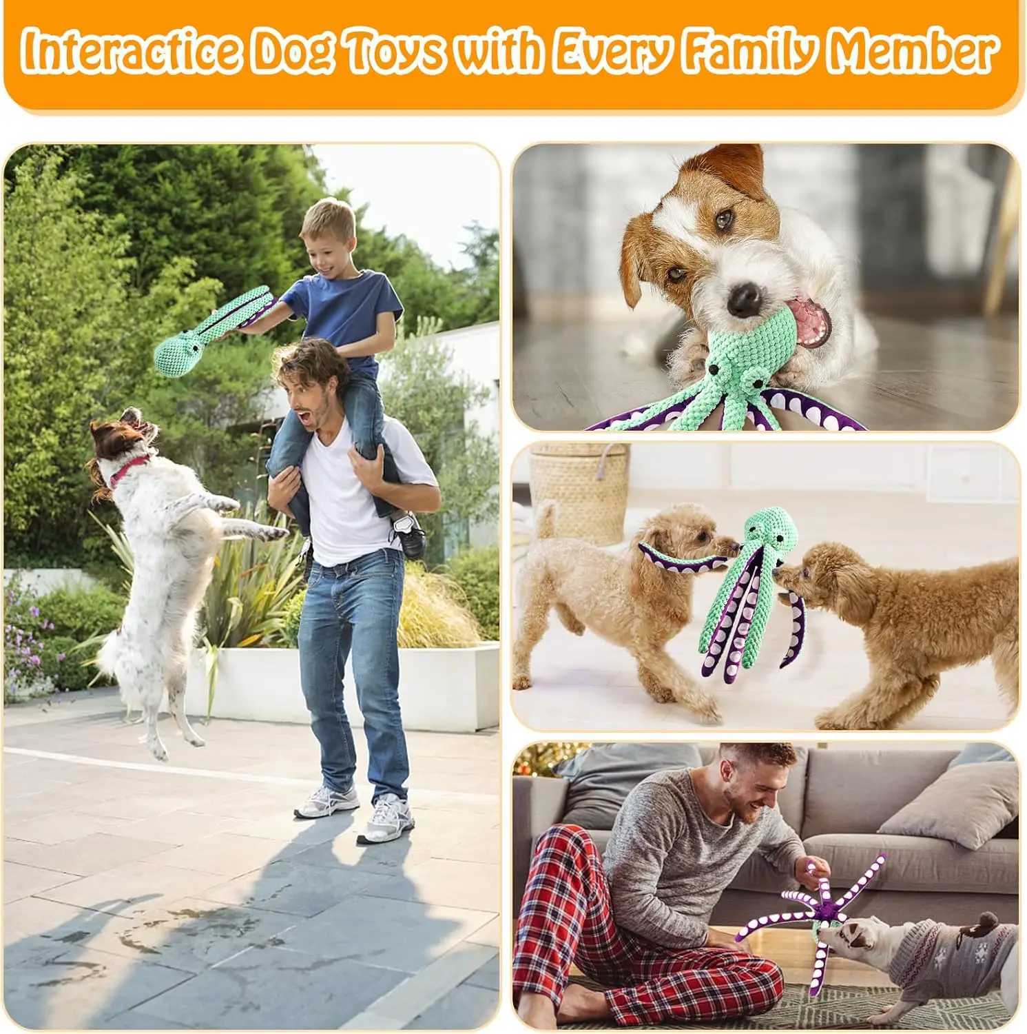 High Quality Large Squeeze Dog Toy - Plush Dog Toy Soft Fabric Suitable for Small Medium and Large Dogs for Daily Companion and Training T2504012