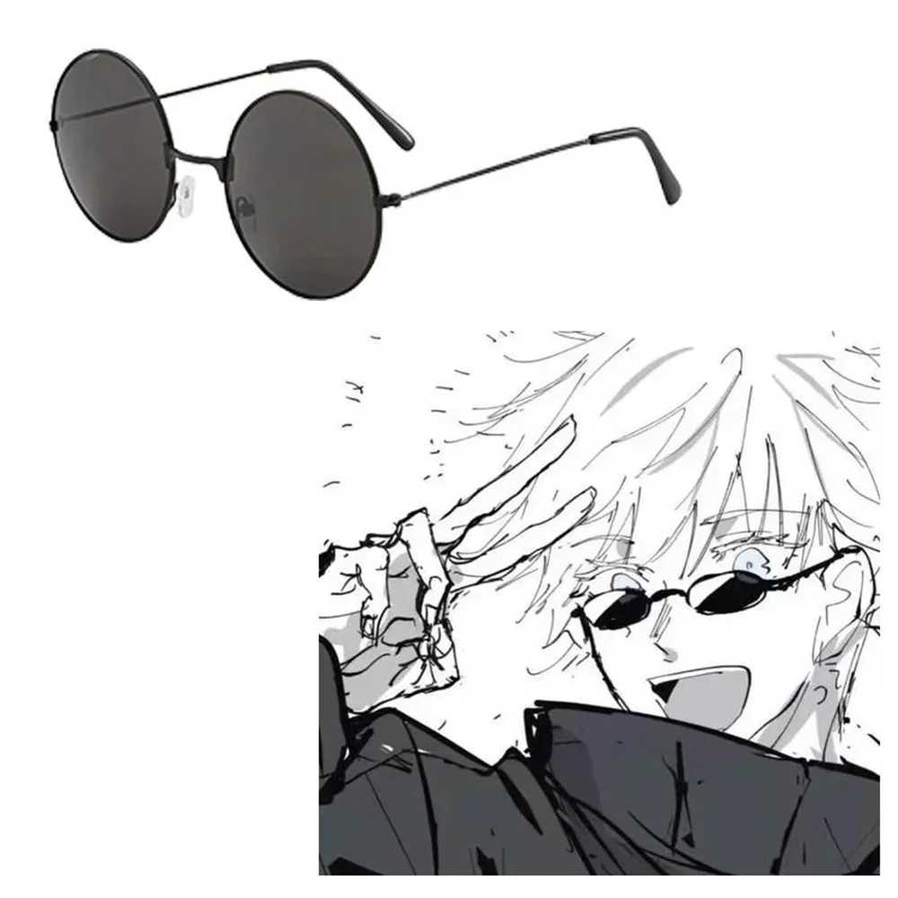 Anime gojo satoru glasses Jujutsu Kaisen Gojo Satoru Cosplay Black Glasses Eyewear Sunglasses High Quty Party Men Women PropsC250411