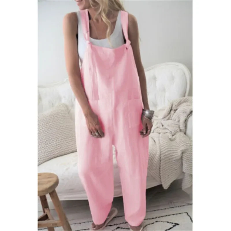 Women Dungarees Harem Strap Pants Loose Jumpsuit Baggy Trousers Overalls Bib Pants Bodysuit Ladies Casual Cotton Linen Jumpsuit251112