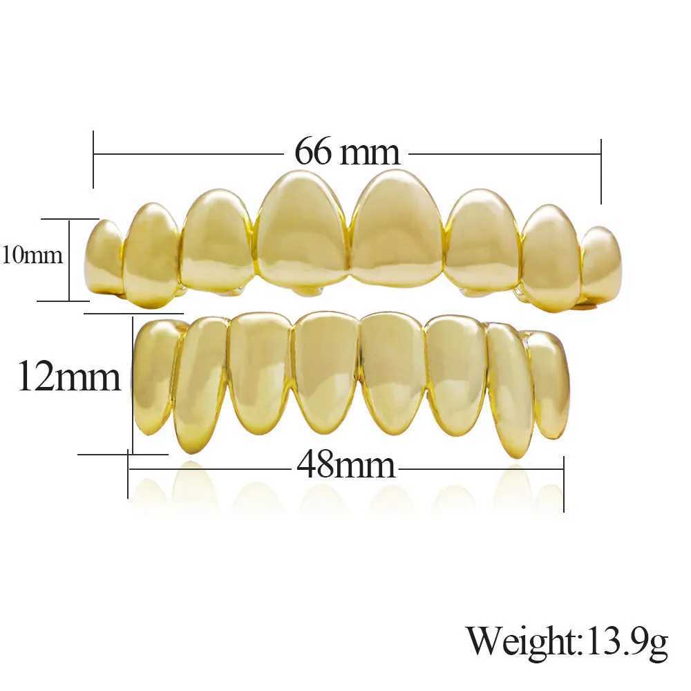 Golden Grillz set hip-hop 8/8 top and bottom Grills teeth mouth punk teeth hat cosplay party teeth rapper Halloween TG082 W250412