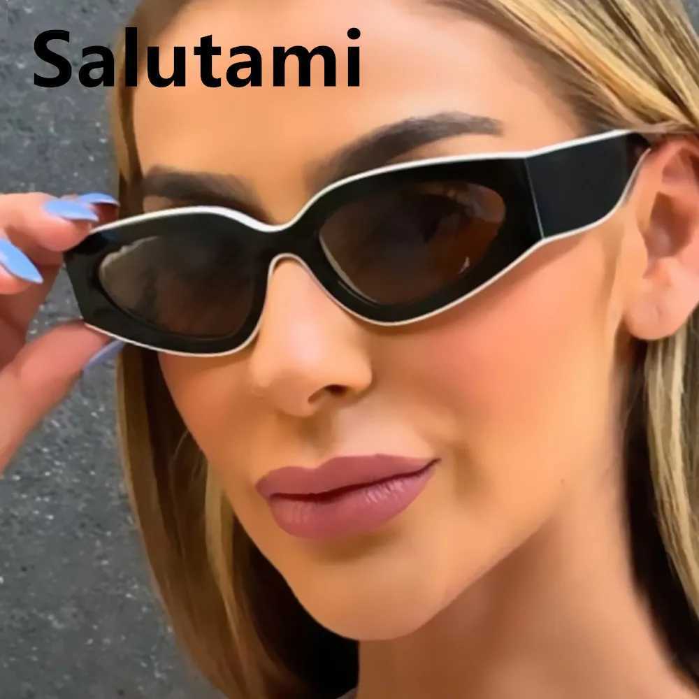 vintage small oval cat eye sunglasses women new fashion brand black white sexy sun glasses ladies trendy elegant shades uv400 Z250411