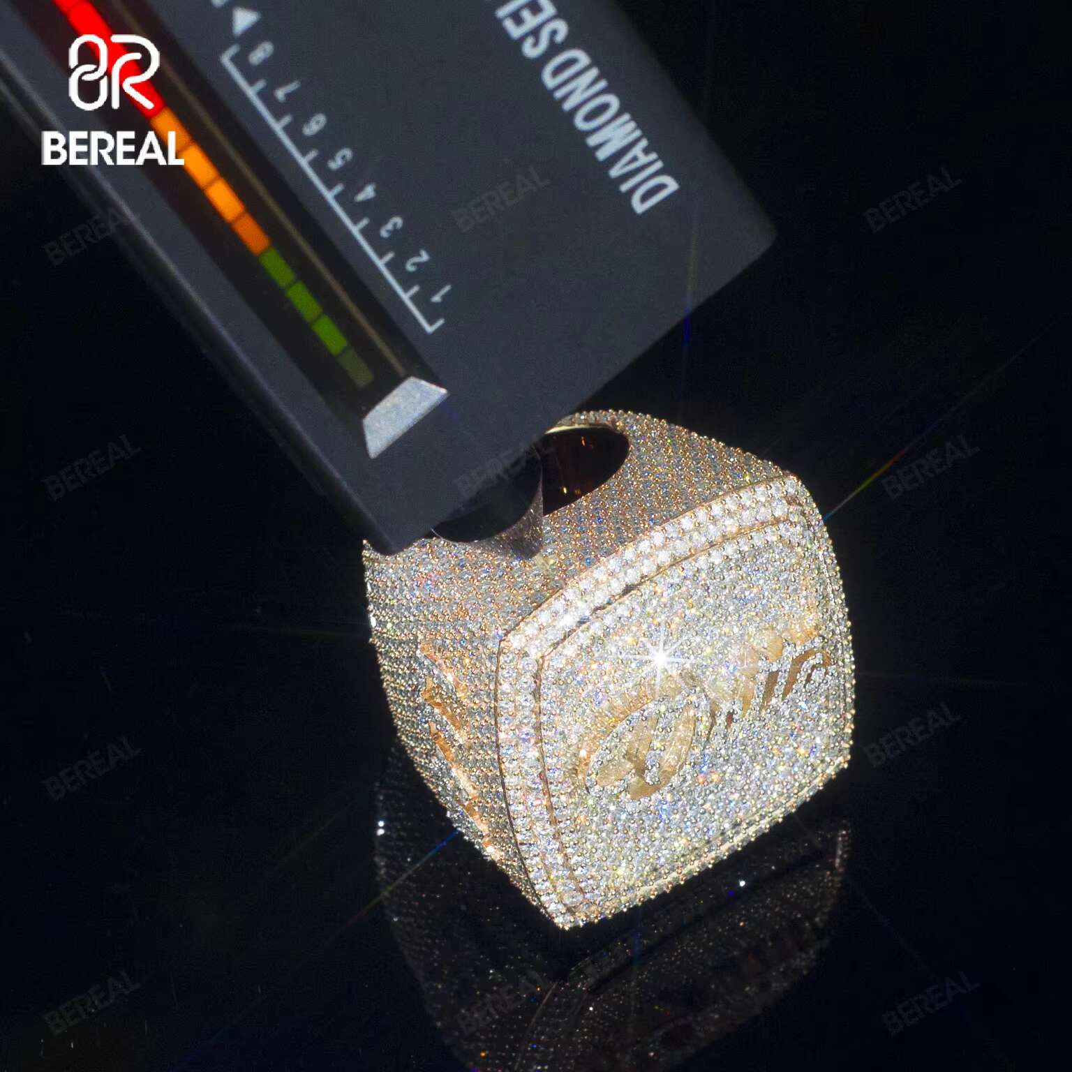 Custom Letter Vvs Iced Out Moissanite Hip Hop Ring Pass Diamond Test 925 Silver 18K Rose Gold Plated Fine Jewelry for Men