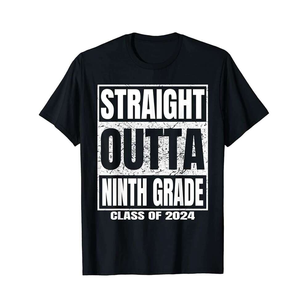 Designer T shirt Straight Outta Third Grade Graduation Class 2024 3rd Grade , 100% cotton, short sleeve, Wrinkle resistant, Casual, comfortable fit - 
