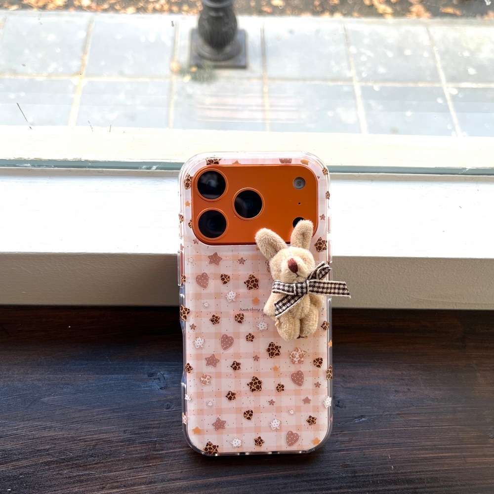 Plaid Star Bunny Phone Case Compatible with iPhone 17/16 Pro Max Cartoon 15/14 Protective Cover