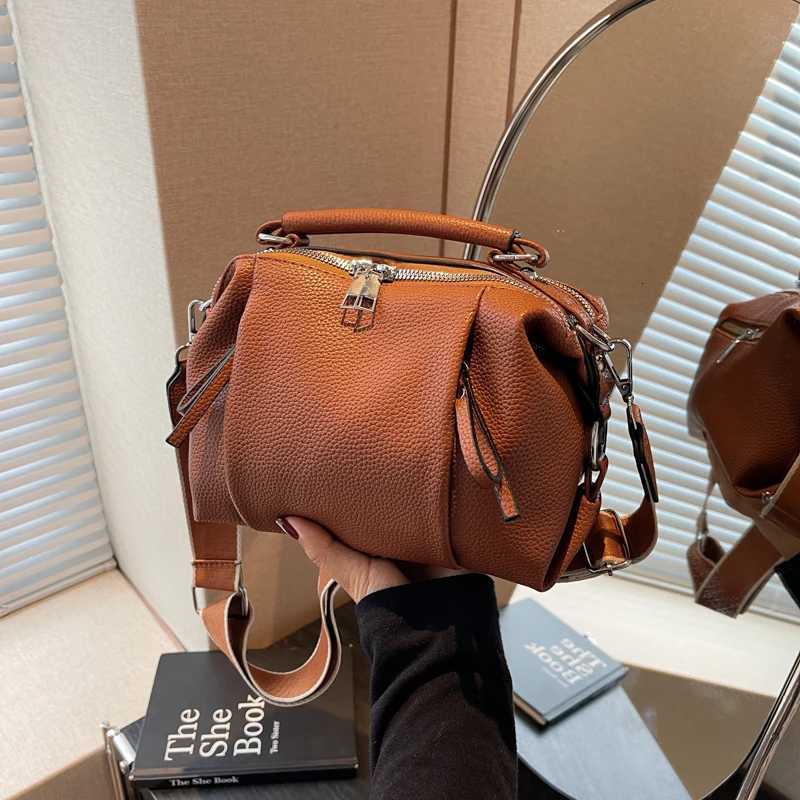New Casual Solid Color Ladies Shoulder Bags Fashion Double Zipper Design Women Handbag High Quality Leather Womens Travel BagsT2511112